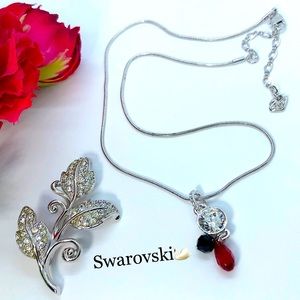 Swarovski Broach and Necklace Set